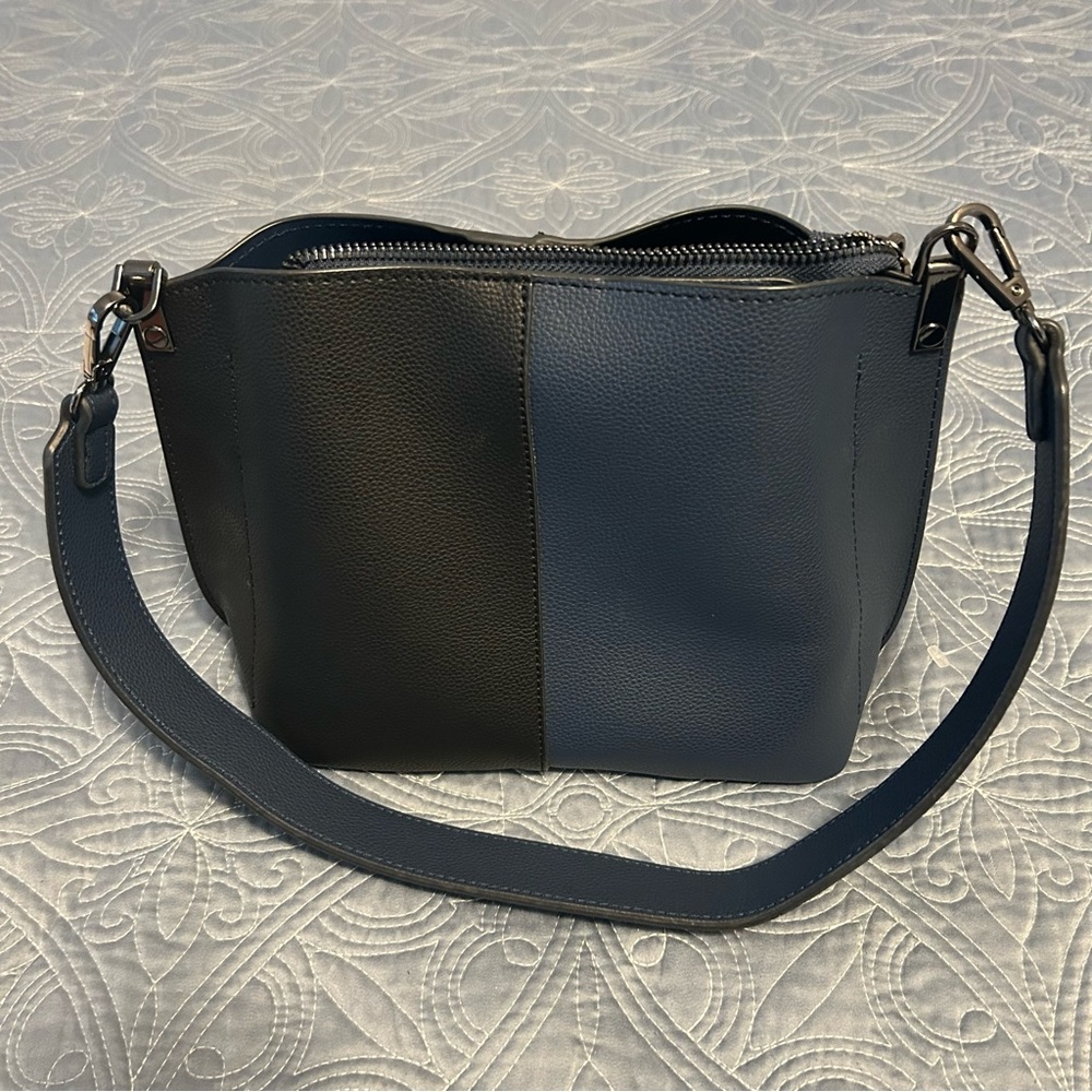 Sondra Roberts black/blue leather mini bag hand bag